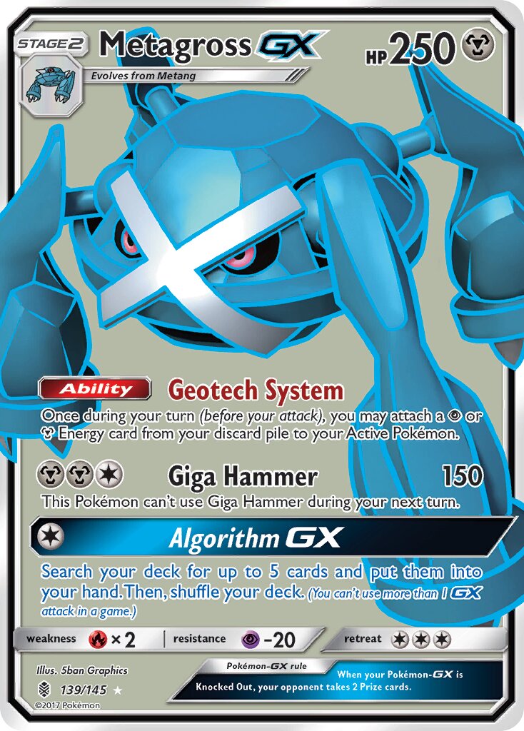 Metagross-GX 139/168 — Guardians Rising (English Pokémon TCG card)