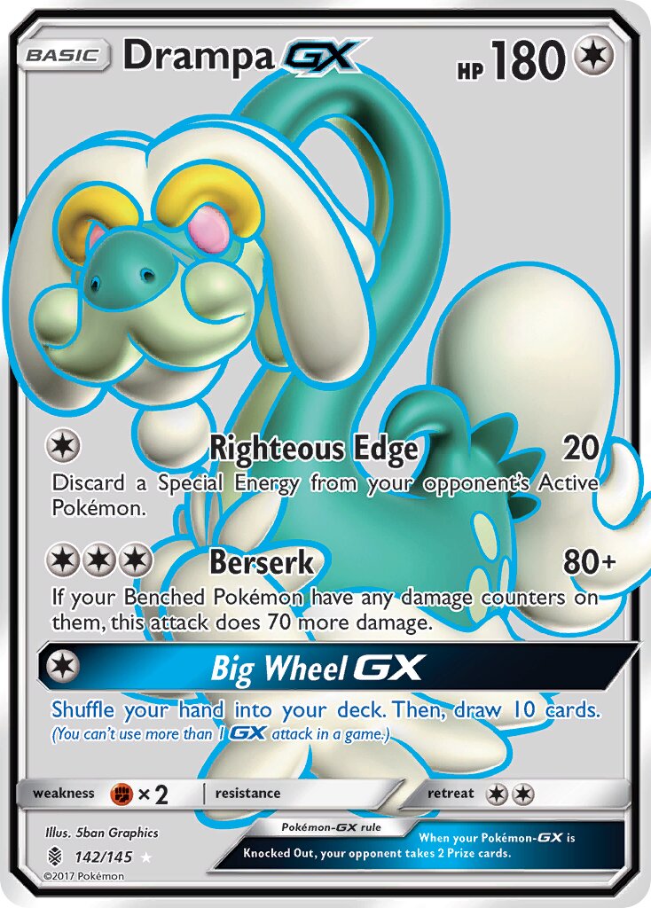 Drampa-GX 142/168 — Guardians Rising (English Pokémon TCG card)