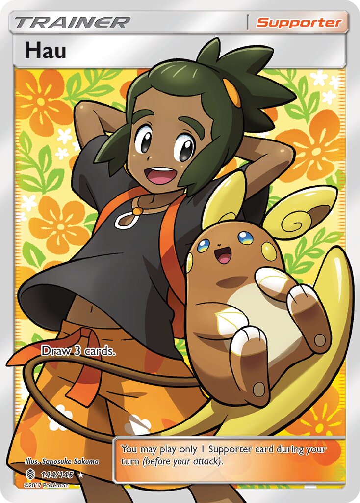 Hau 144/168 — Guardians Rising (English Pokémon TCG card)
