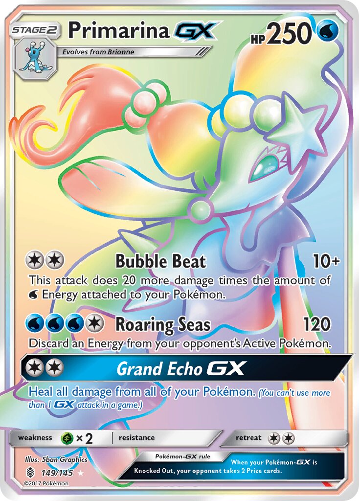 Primarina-GX 149/168 — Guardians Rising (English Pokémon TCG card)