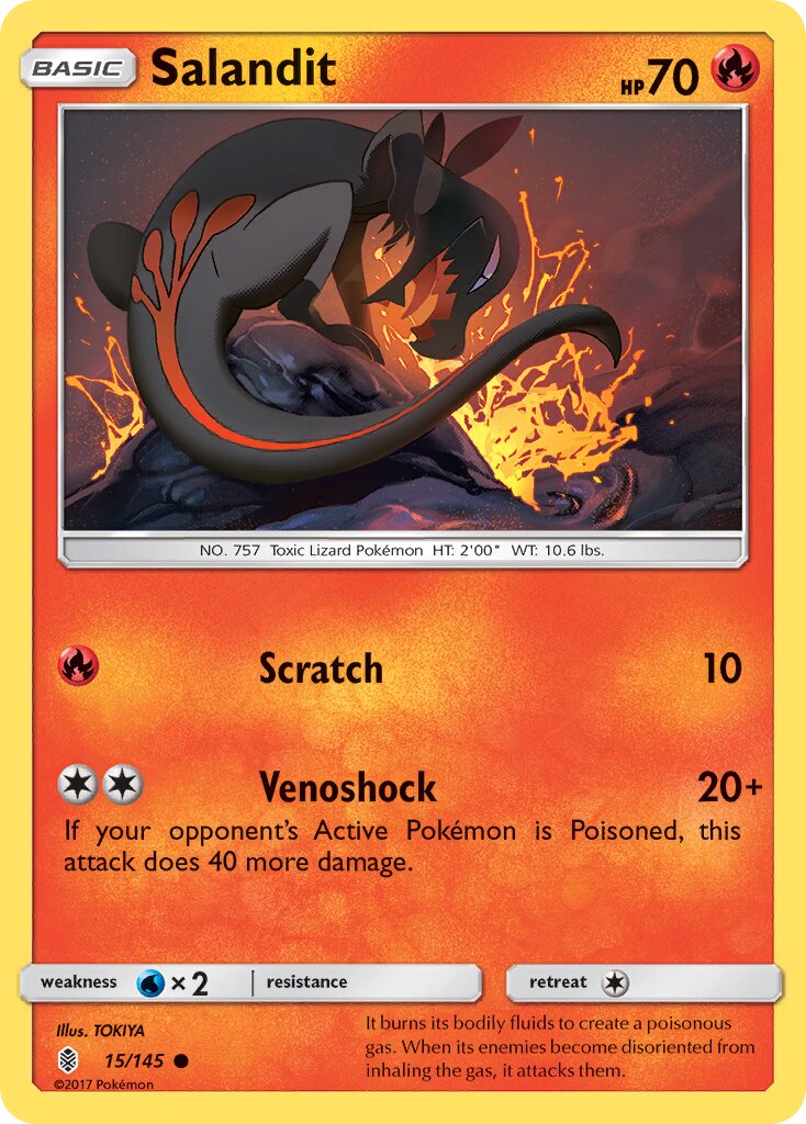 Salandit 015/168 — Guardians Rising (English Pokémon TCG card)