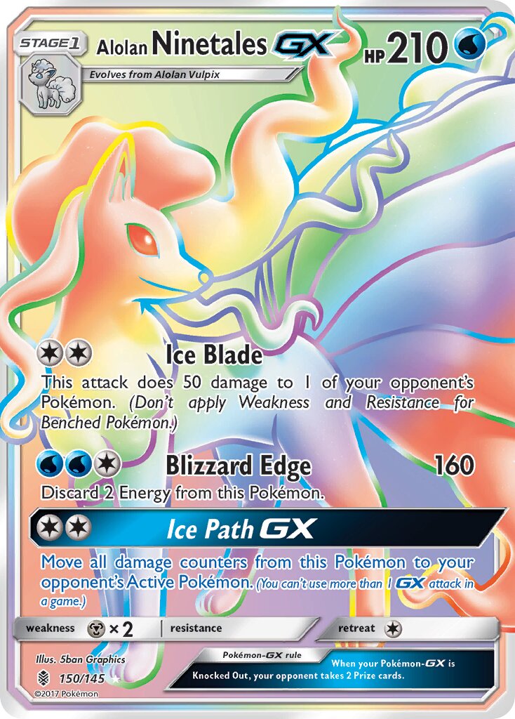 Alolan Ninetales-GX 150/168 — Guardians Rising (English Pokémon TCG card)