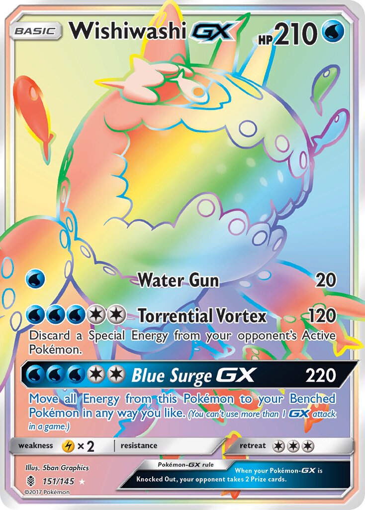 Wishiwashi-GX 151/168 — Guardians Rising (English Pokémon TCG card)