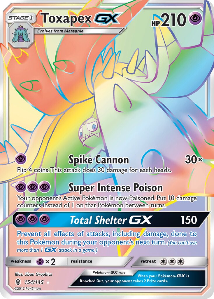 Toxapex-GX 154/168 — Guardians Rising (English Pokémon TCG card)