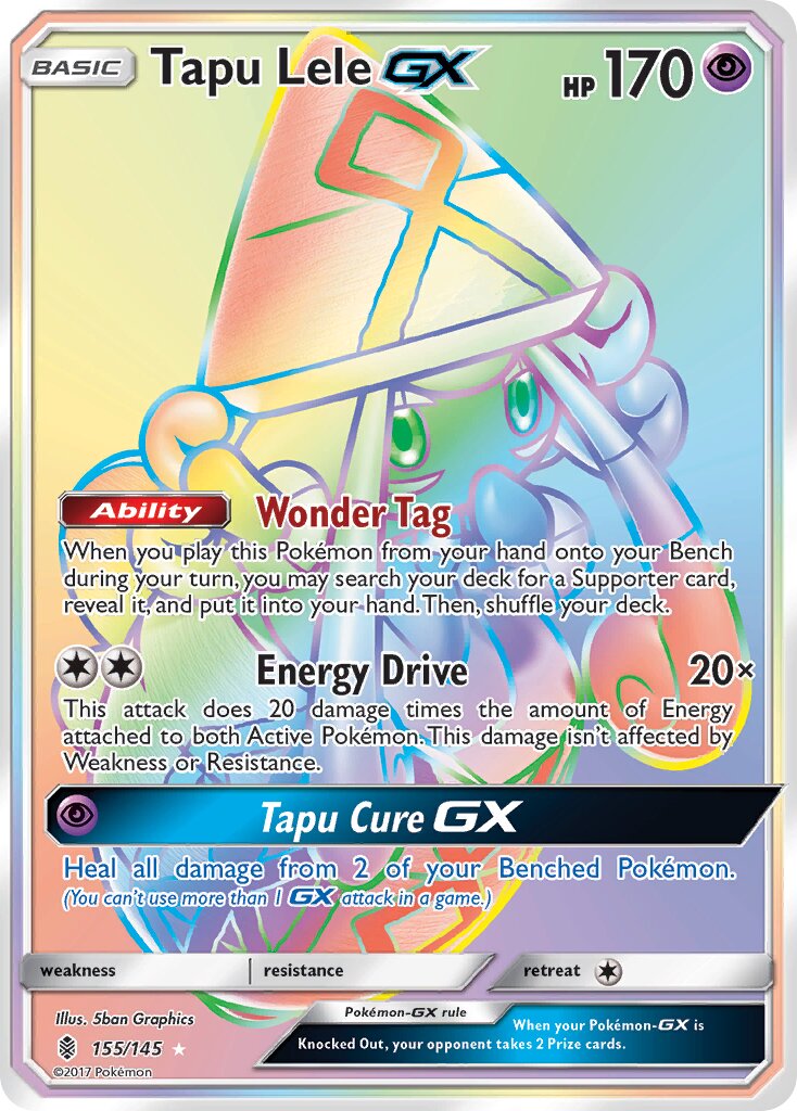 Tapu Lele-GX 155/168 — Guardians Rising (English Pokémon TCG card)