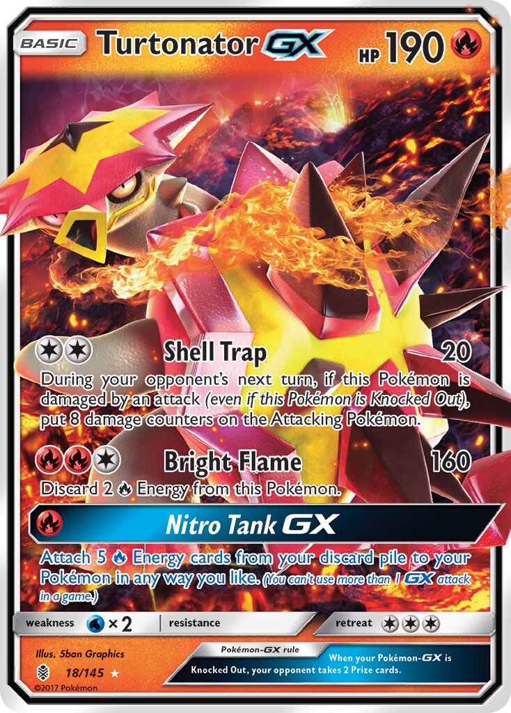 Turtonator-GX 018/168 — Guardians Rising (English Pokémon TCG card)