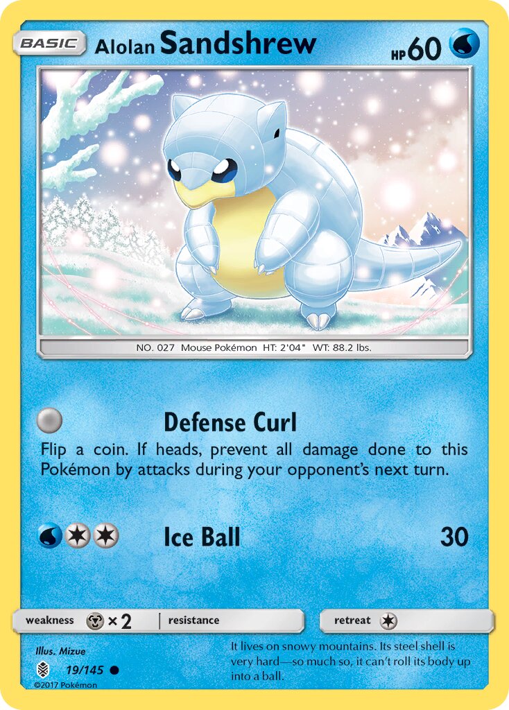 Alolan Sandshrew 019/168 — Guardians Rising (English Pokémon TCG card)