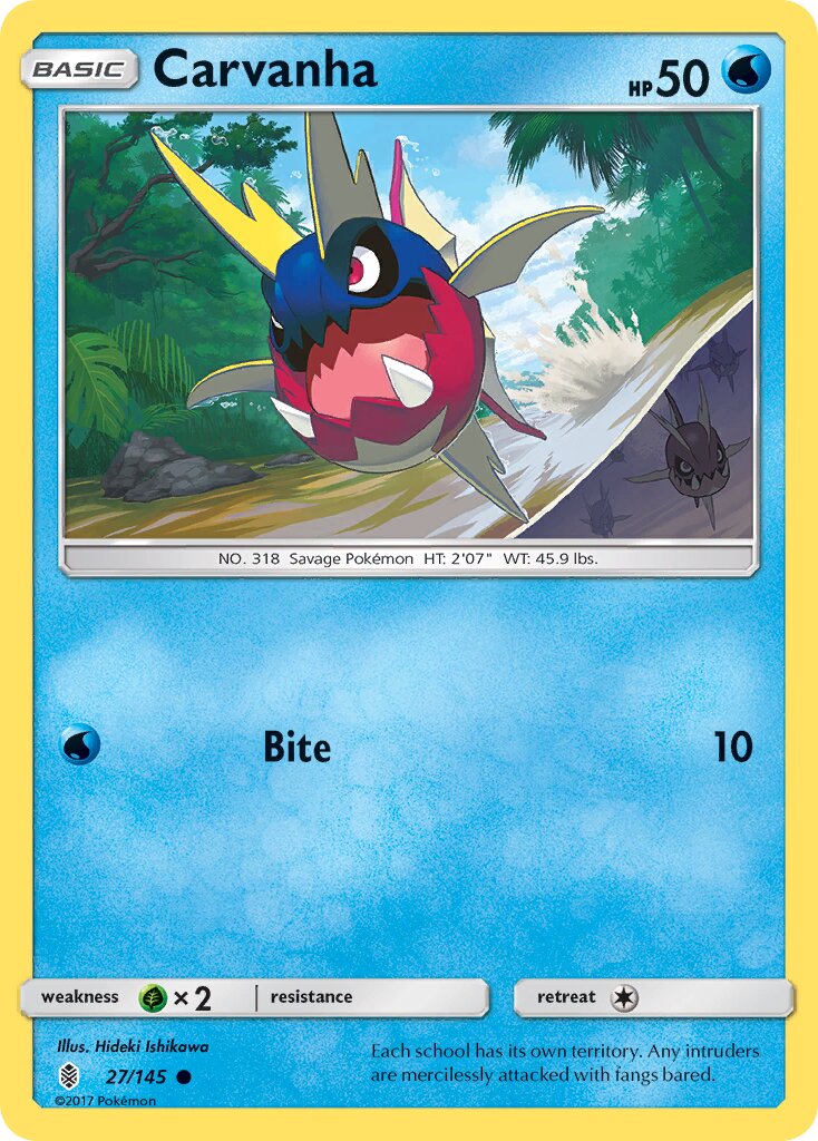 Carvanha 027/168 — Guardians Rising (English Pokémon TCG card)