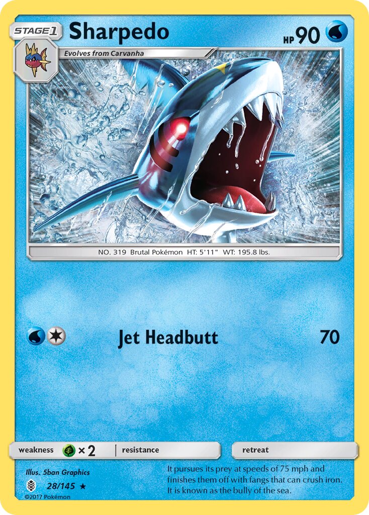 Sharpedo 028/168 — Guardians Rising (English Pokémon TCG card)