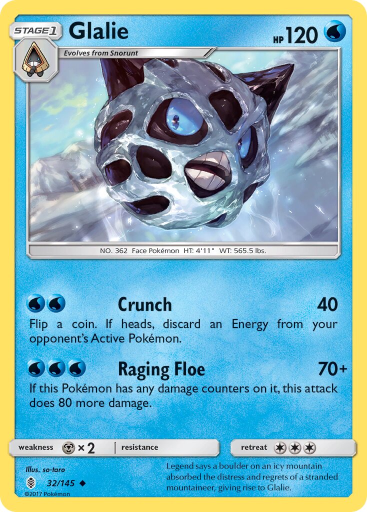 Glalie 032/168 — Guardians Rising (English Pokémon TCG card)