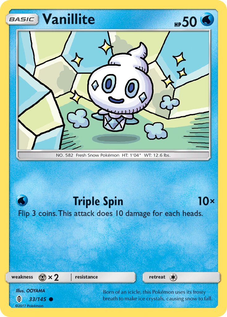 Vanillite 033/168 — Guardians Rising (English Pokémon TCG card)