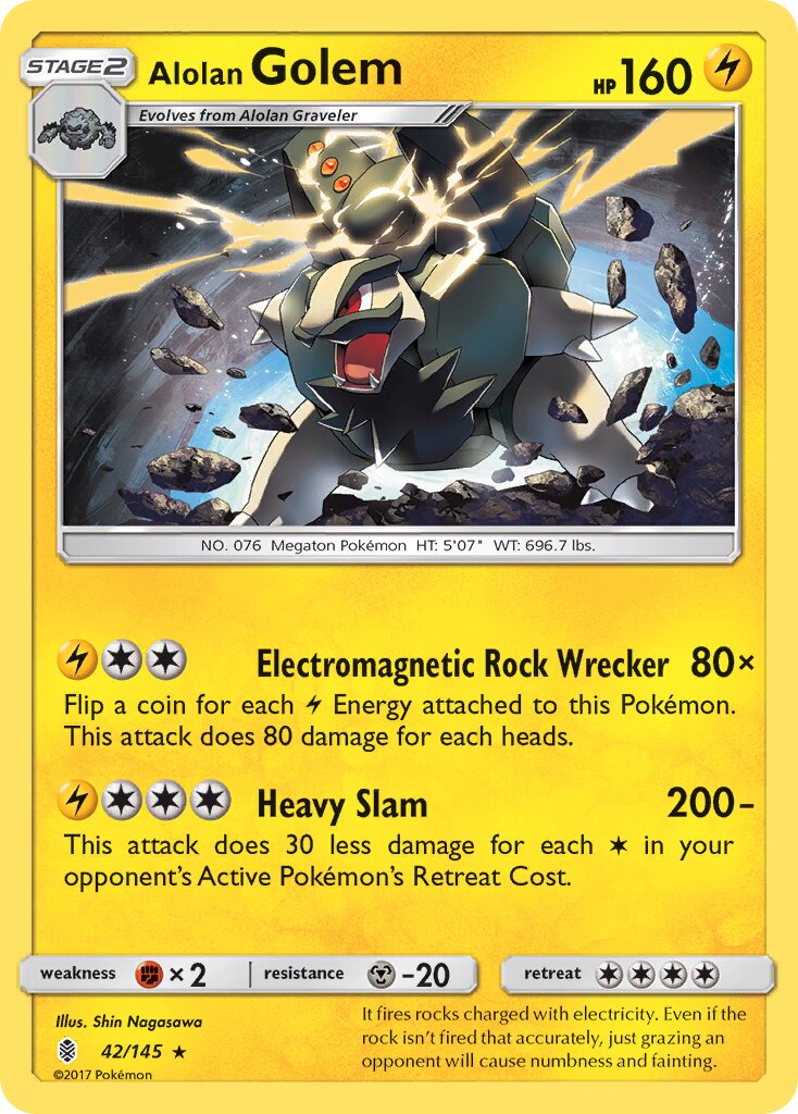 Alolan Golem 042/168 — Guardians Rising (English Pokémon TCG card)