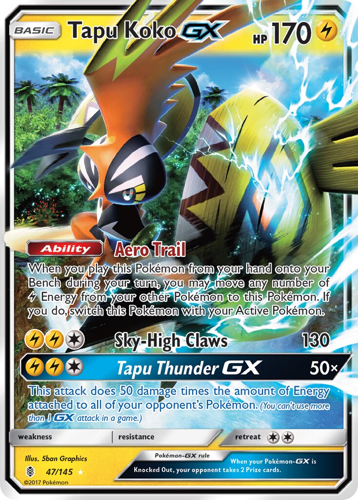 Tapu Koko-GX 047/168 — Guardians Rising (English Pokémon TCG card)