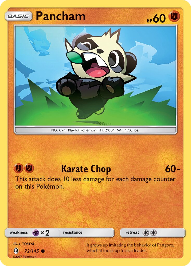 Pancham 072/168 — Guardians Rising (English Pokémon TCG card)