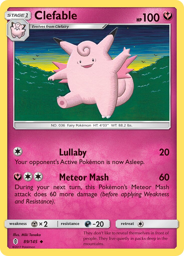 Clefable 089/168 — Guardians Rising (English Pokémon TCG card)