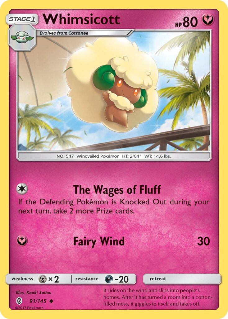 Whimsicott 091/168 — Guardians Rising (English Pokémon TCG card)