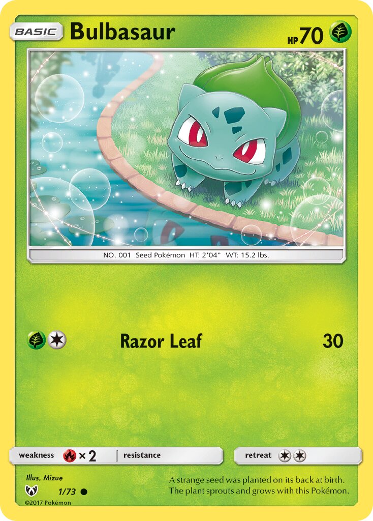 Bulbasaur 001/78 — Shining Legends (English Pokémon TCG card)