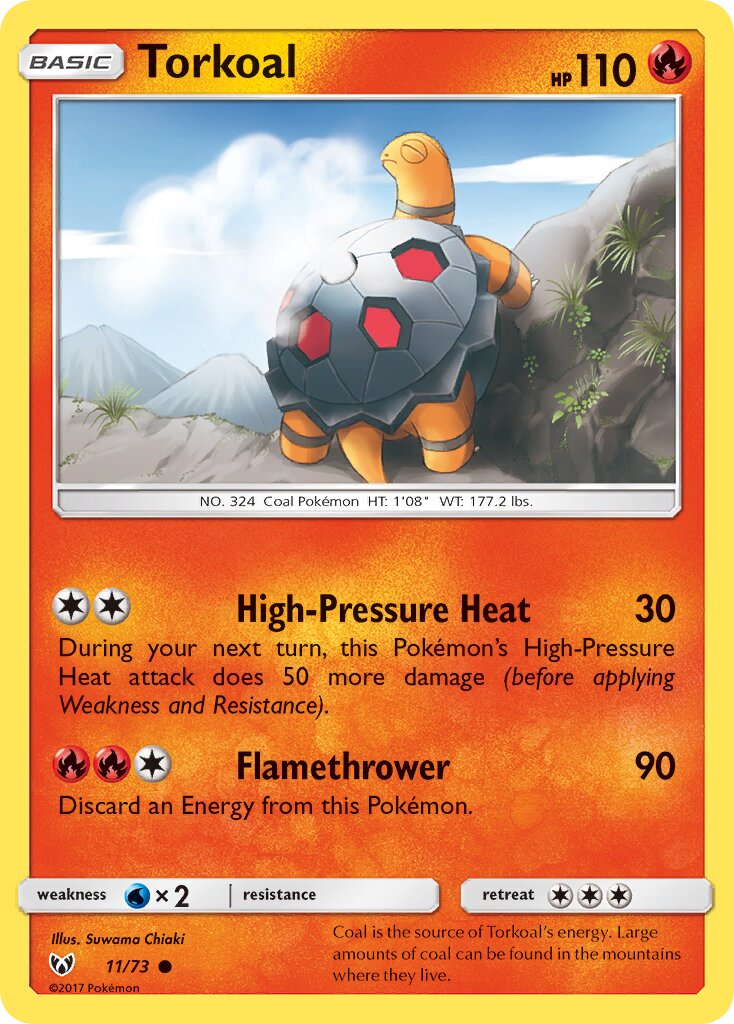 Torkoal 011/78 — Shining Legends (English Pokémon TCG card)