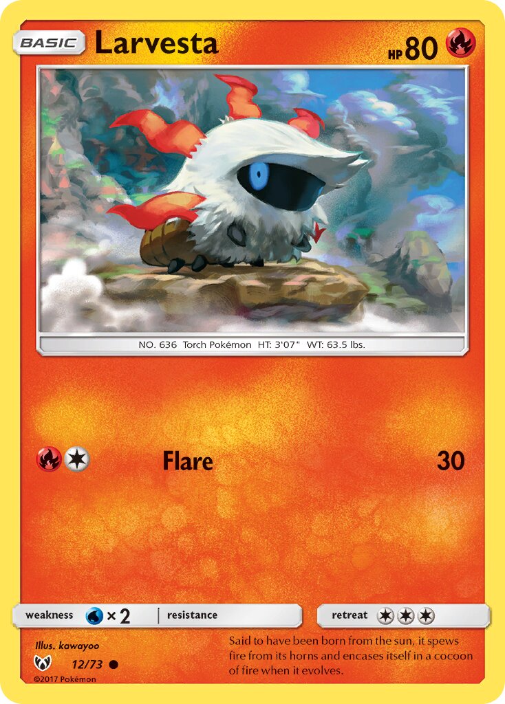 Larvesta 012/78 — Shining Legends (English Pokémon TCG card)