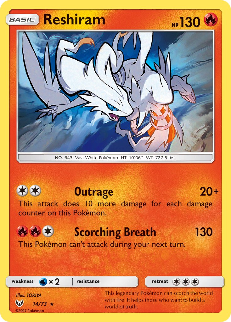 Reshiram 014/78 — Shining Legends (English Pokémon TCG card)