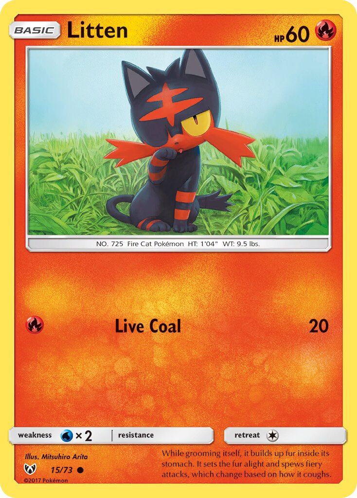 Litten 015/78 — Shining Legends (English Pokémon TCG card)