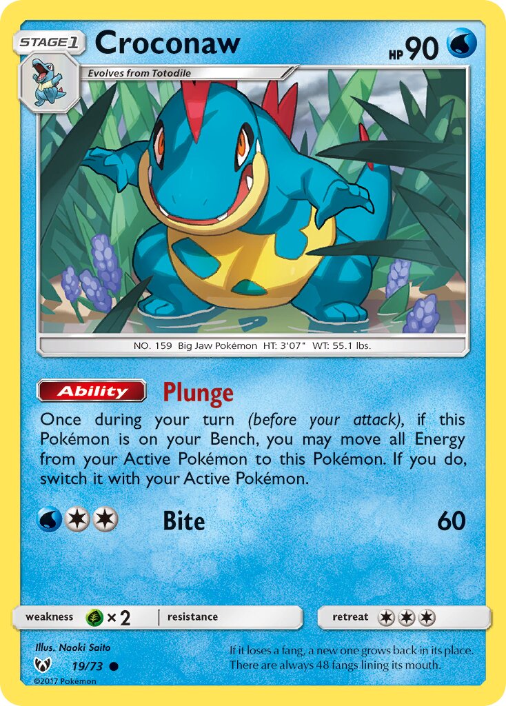Croconaw 019/78 — Shining Legends (English Pokémon TCG card)