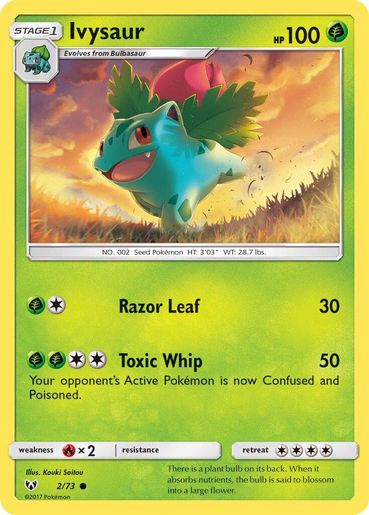 Ivysaur 002/78 — Shining Legends (English Pokémon TCG card)