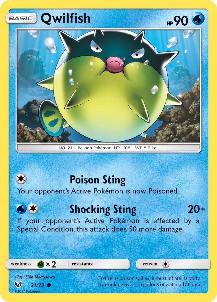 Qwilfish 021/78 — Shining Legends (English Pokémon TCG card)