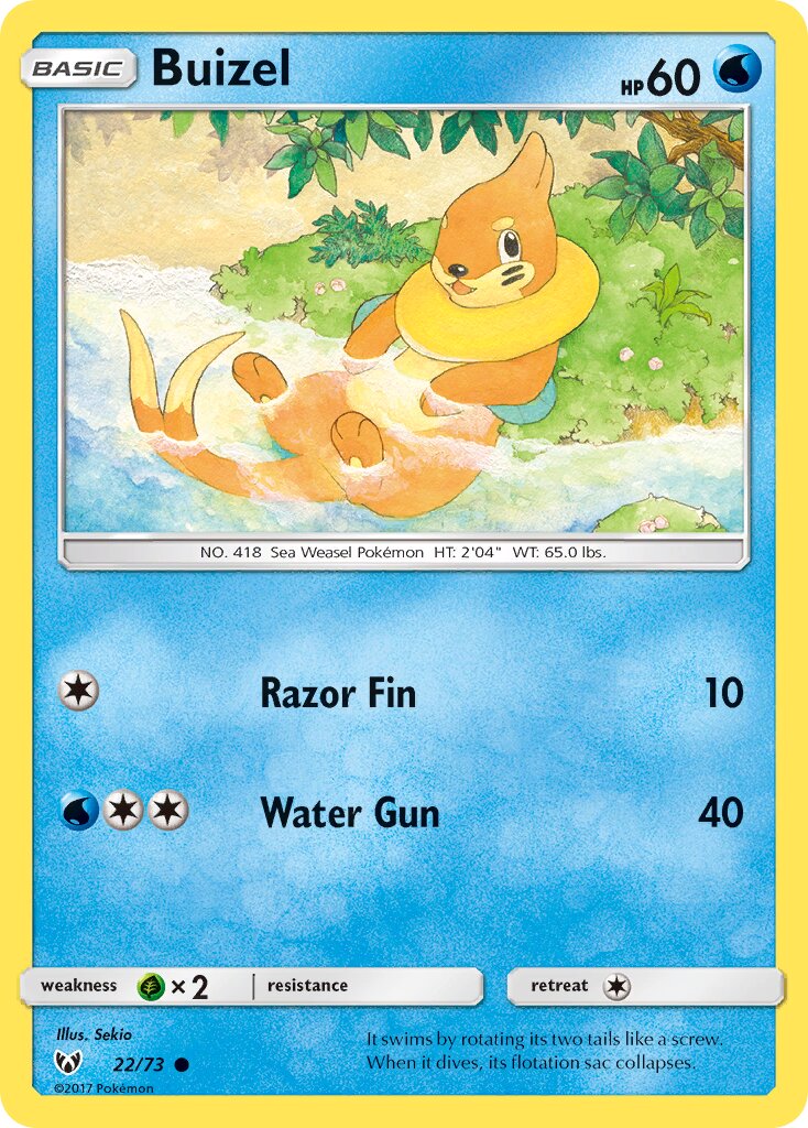 Buizel 022/78 — Shining Legends (English Pokémon TCG card)