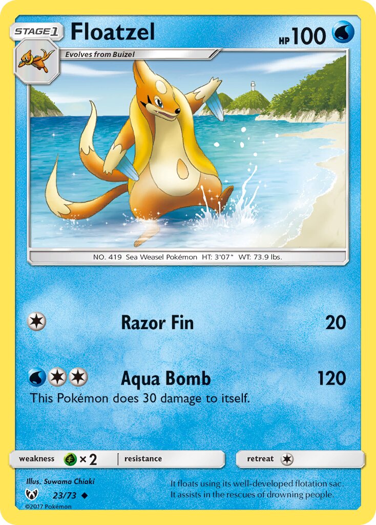 Floatzel 023/78 — Shining Legends (English Pokémon TCG card)