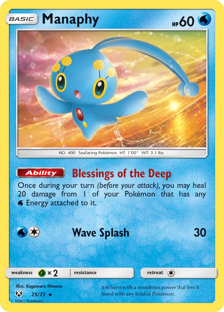 Manaphy 025/78 — Shining Legends (English Pokémon TCG card)