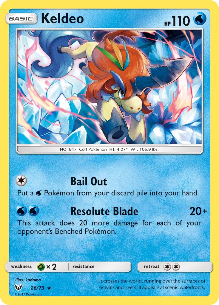 Keldeo 026/78 — Shining Legends (English Pokémon TCG card)