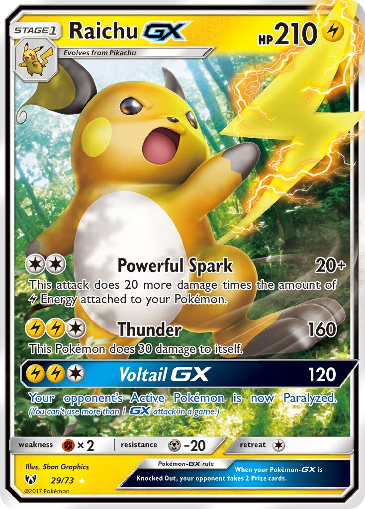 Raichu-GX 029/78 — Shining Legends (English Pokémon TCG card)