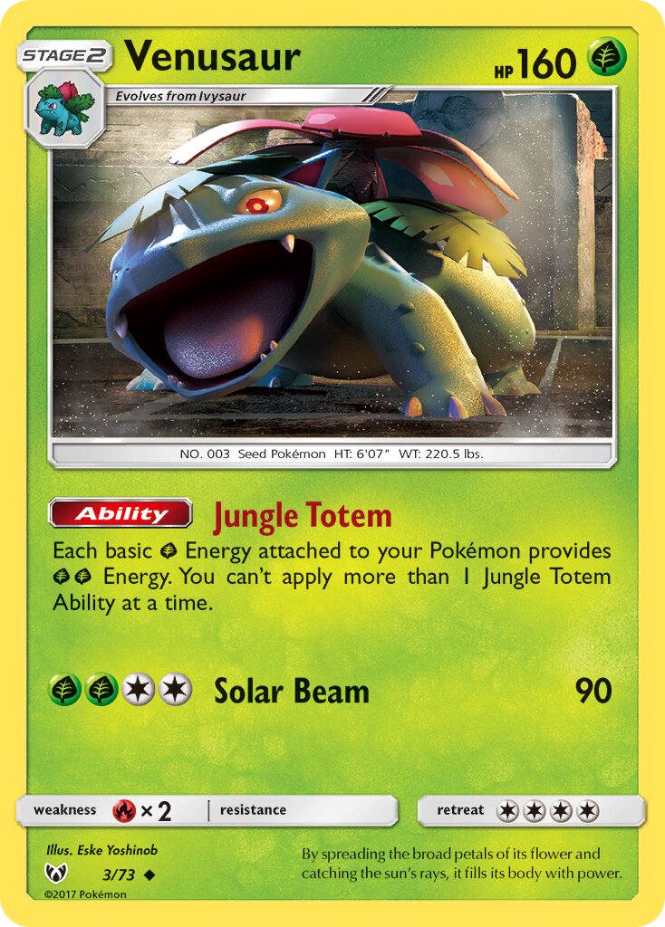Venusaur 003/78 — Shining Legends (English Pokémon TCG card)