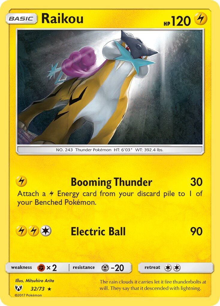 Raikou 032/78 — Shining Legends (English Pokémon TCG card)