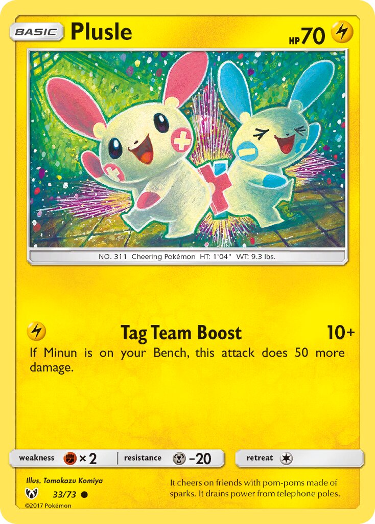 Plusle 033/78 — Shining Legends (English Pokémon TCG card)