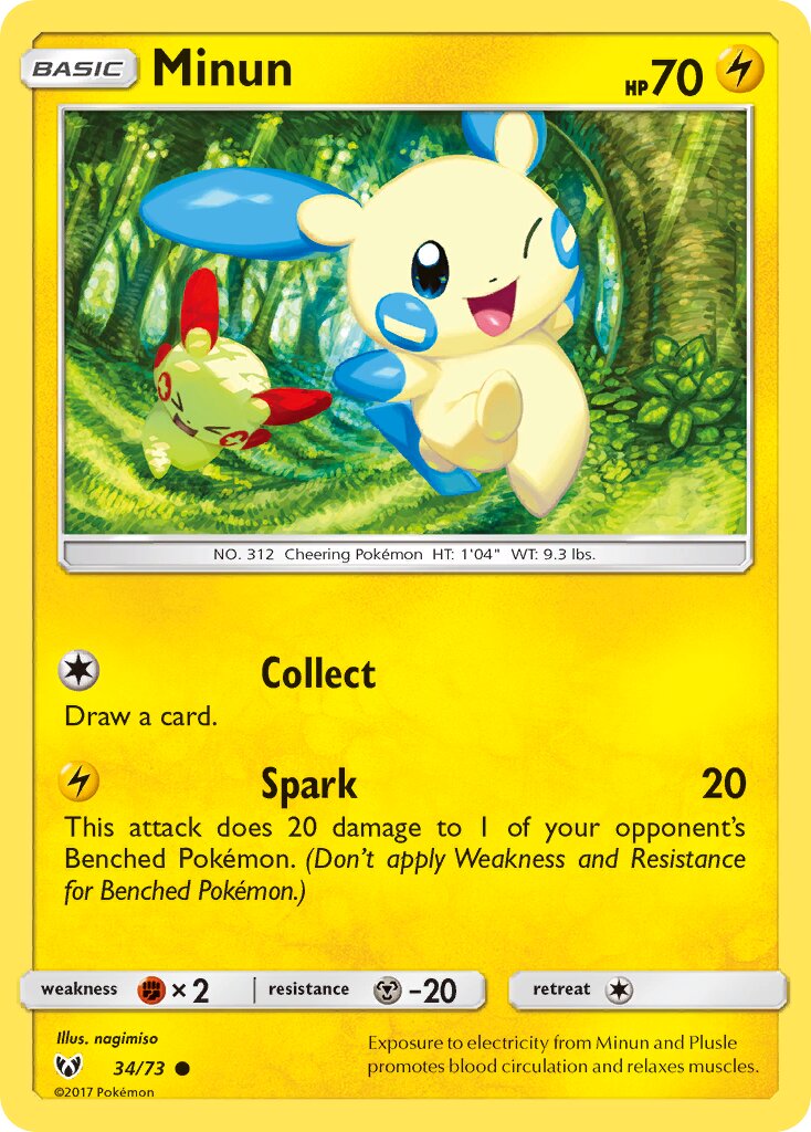 Minun 034/78 — Shining Legends (English Pokémon TCG card)