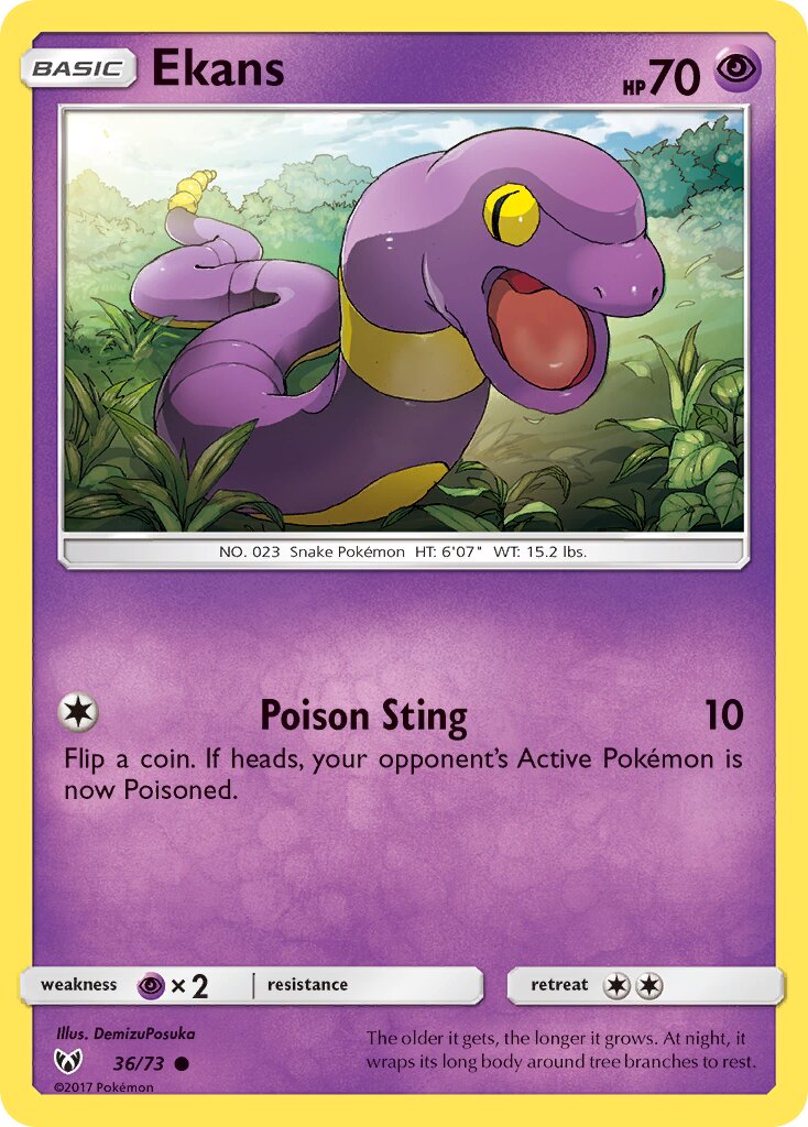 Ekans 036/78 — Shining Legends (English Pokémon TCG card)
