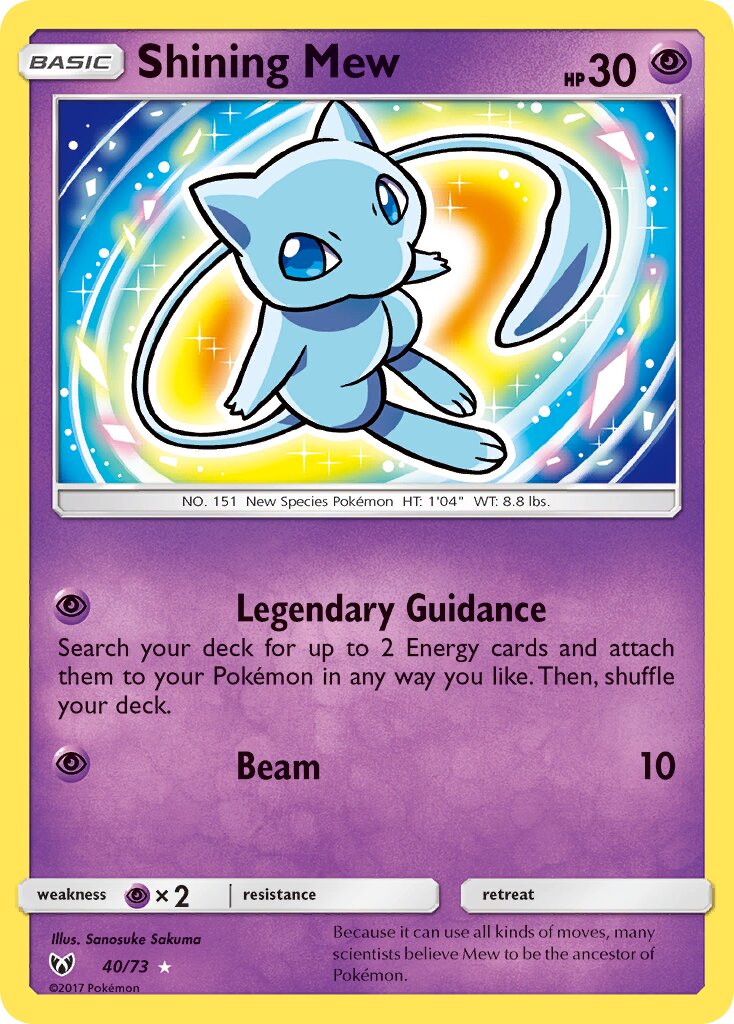 Shining Mew 040/78 — Shining Legends (English Pokémon TCG card)