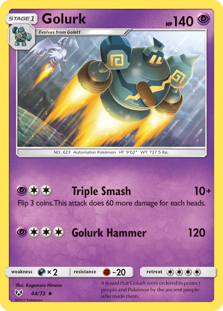Golurk 044/78 — Shining Legends (English Pokémon TCG card)