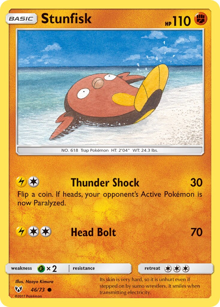 Stunfisk 046/78 — Shining Legends (English Pokémon TCG card)