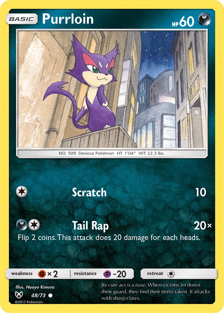 Purrloin 048/78 — Shining Legends (English Pokémon TCG card)