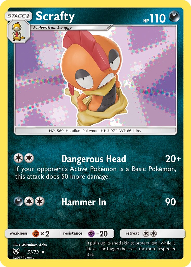 Scrafty 051/78 — Shining Legends (English Pokémon TCG card)