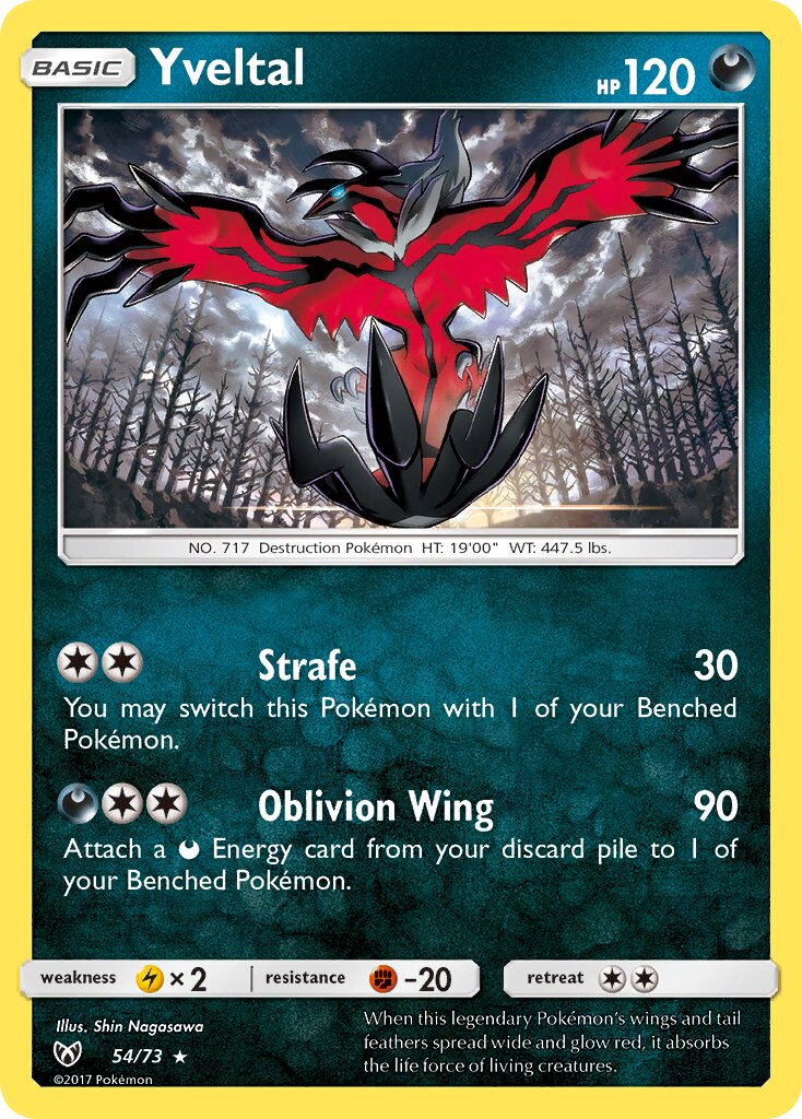 Yveltal 054/78 — Shining Legends (English Pokémon TCG card)