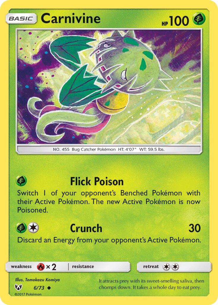 Carnivine 006/78 — Shining Legends (English Pokémon TCG card)