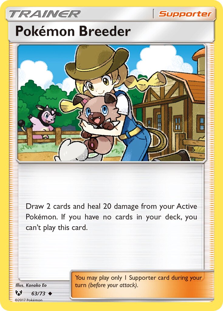 Pokémon Breeder 063/78 — Shining Legends (English Pokémon TCG card)