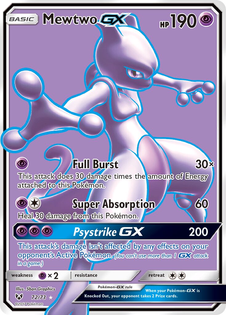 Mewtwo-GX 072/78 — Shining Legends (English Pokémon TCG card)