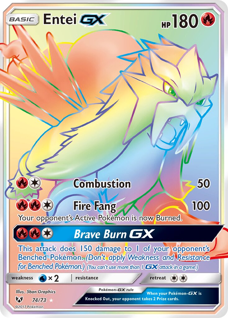 Entei-GX 074/78 — Shining Legends (English Pokémon TCG card)