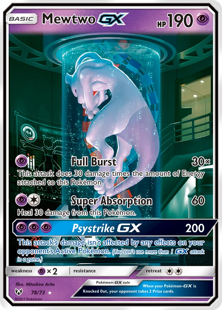 Mewtwo-GX 078/78 — Shining Legends (English Pokémon TCG card)