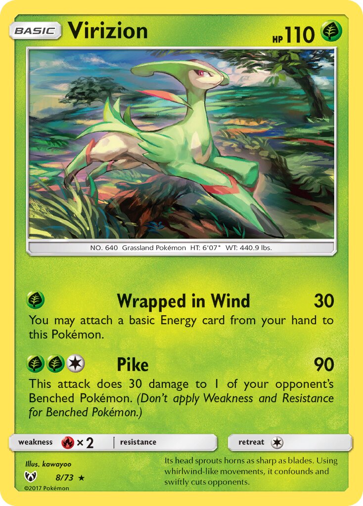 Virizion 008/78 — Shining Legends (English Pokémon TCG card)